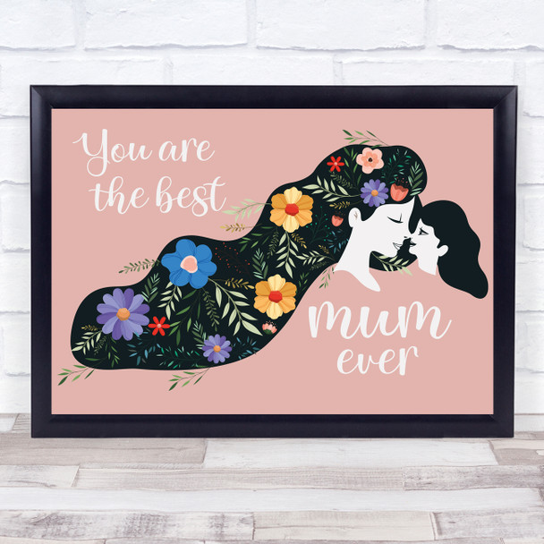 Pink Mother And Daughter Flower Hair Personalised Gift Art Print