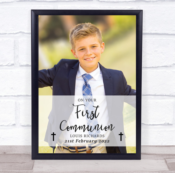 On Your First Communion Photo Minimal Details Personalised Gift Art Print