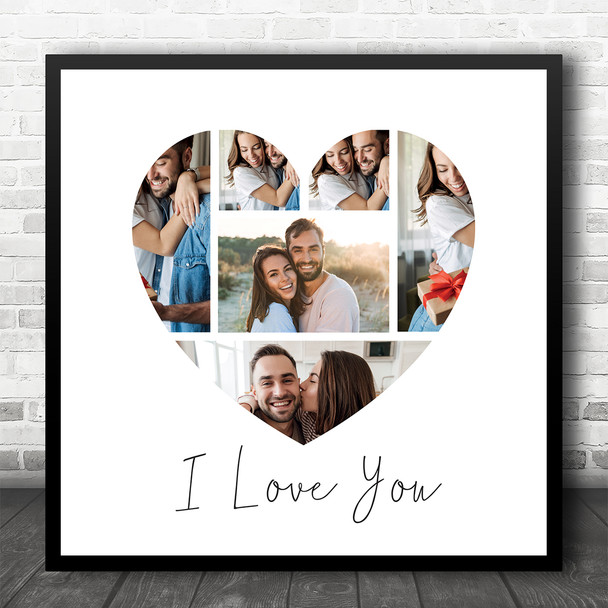 I Love You Photos Heart Boyfriend Girlfriend Husband Wife Square Gift Print