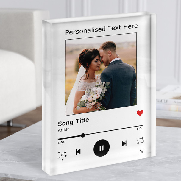 White Your Photo Spotify Music Any Song Lyric Acrylic Block