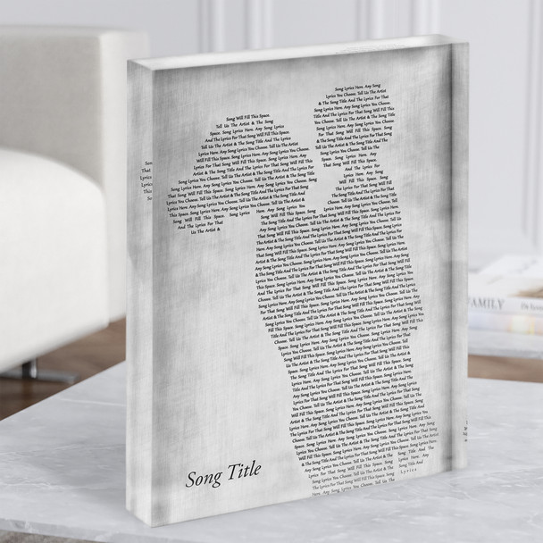 Mother & Child Grey Any Song Lyric Acrylic Block