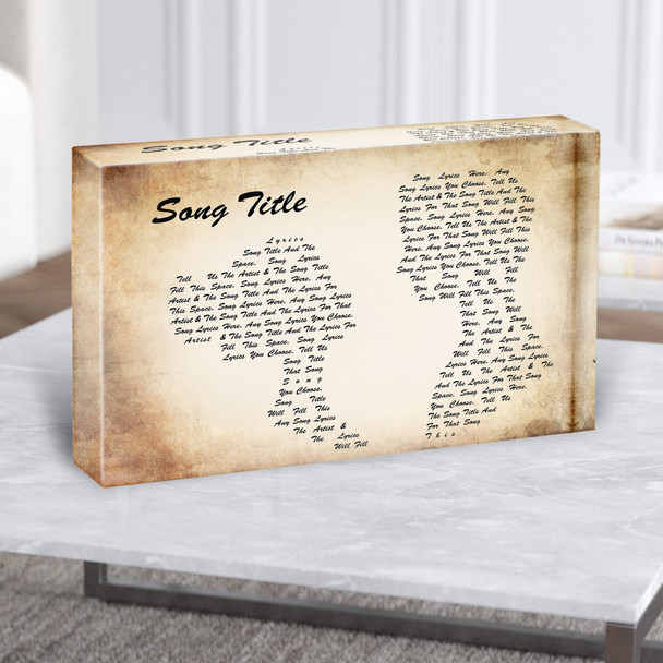 Landscape Couple Any Song Lyric Acrylic Block