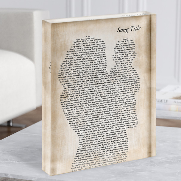 Mother & Baby Any Song Lyric Acrylic Block