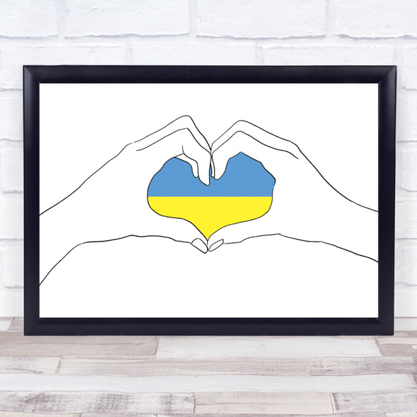 Ukraine Flag Hands Love Heart Support Ukraine Personalised Wall Art Gift Print