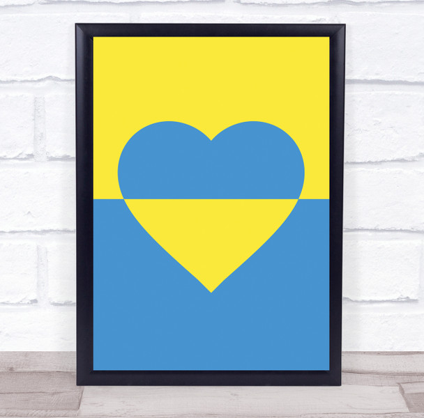 Ukraine Heart Flag Bright Support Ukraine Personalised Wall Art Gift Print