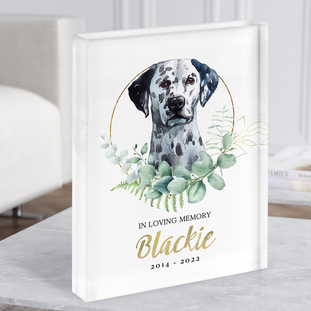 Dalmatian Dog Pet Memorial Loving Memory Personalised Gift Acrylic Block