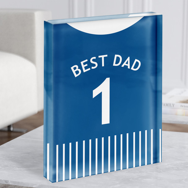 Graphic Football Shirt Any Colour Best Dad Father's Day Gift Acrylic Block