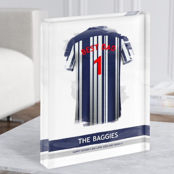 West Bromwich Albion Football Shirt Dad Father's Day Gift Acrylic Block