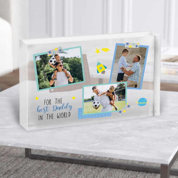 Best Daddy In The World Photo Collage Personalised Gift Acrylic Block