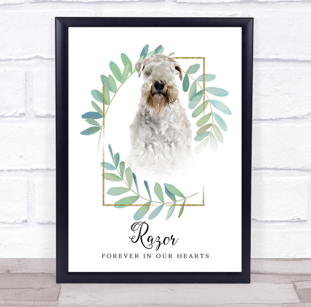 Wheaten Terrier Pet Memorial Forever In Our Hearts Personalised Gift Print