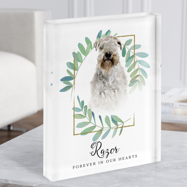 Wheaten Terrier Pet Memorial Forever In Our Hearts Gift Acrylic Block