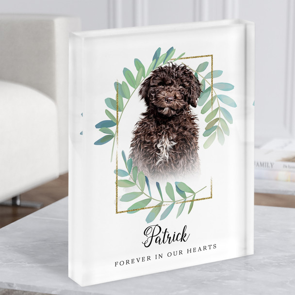 Portuguese Water Dog Memorial Forever In Our Hearts Gift Acrylic Block