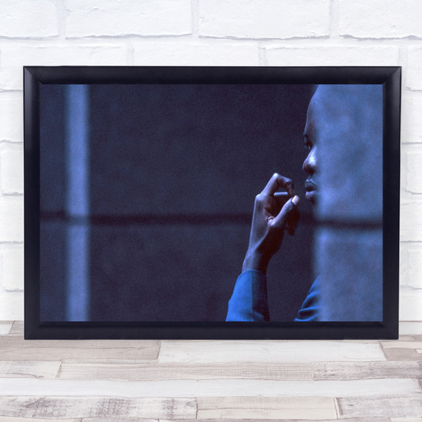 Thinking Wall Waiting Manhattan New York Street Man USA Wall Art Print