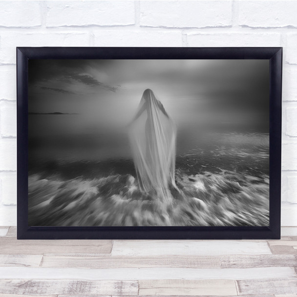 Bride Veil Beach Ocean Clouds Wind Waves Windy Goddess Wall Art Print