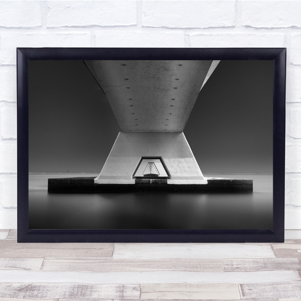 Look Through Under bridge black and white Architecture Wall Art Print