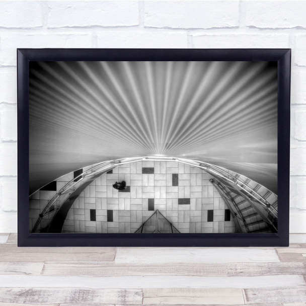 Moire Rectangle flooring Look down person architecture Wall Art Print