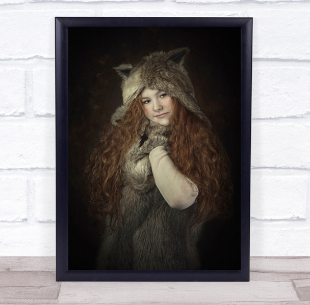 Portrait Fine Art Painting Child Yanaika wolf fur coat Wall Art Print