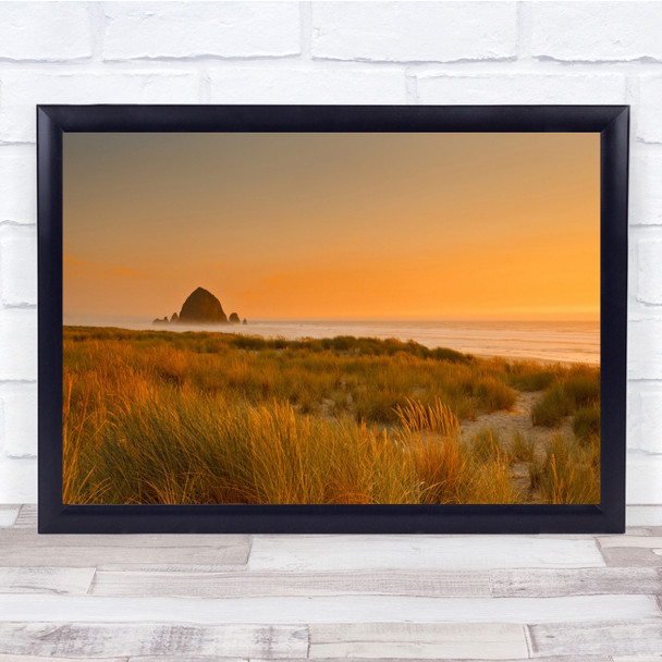 Sunset Beach Landscape Cannon Oregon USA Haystack Rock Wall Art Print