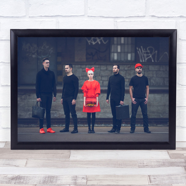 Where The Fish Goes men black woman pink graffiti pose Wall Art Print