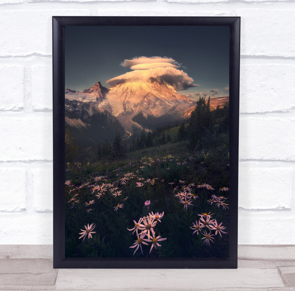 Wildflower Clouds Lenticular Mountain Curatethis Cloud Wall Art Print