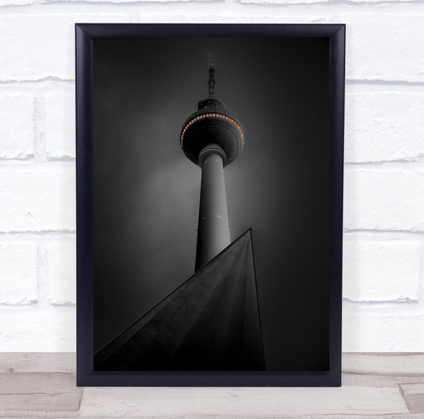 Black White Architecture Building Berliner Fersehturm Wall Art Print