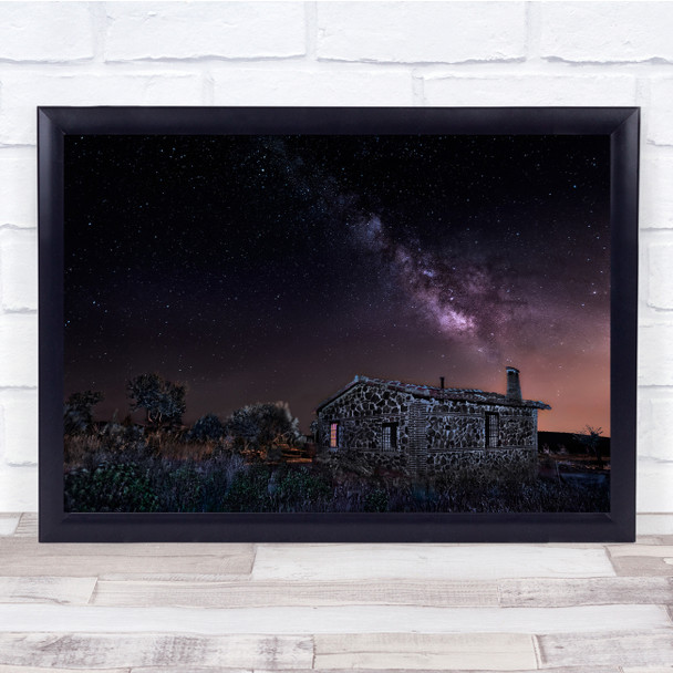 Via Lactea Star Night Cottage Landscape Pablo's Cabin Wall Art Print