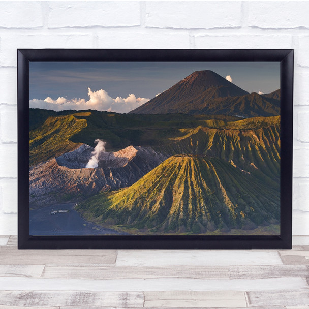 Volcano Bromo Indonesia Landscape Smoke Java eruption Wall Art Print