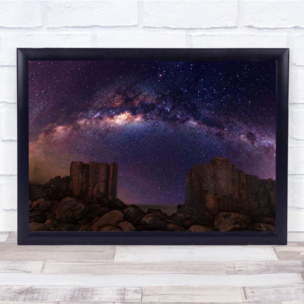 Landscape Night Space Sky Galaxy Milky Way Astronomy Wall Art Print