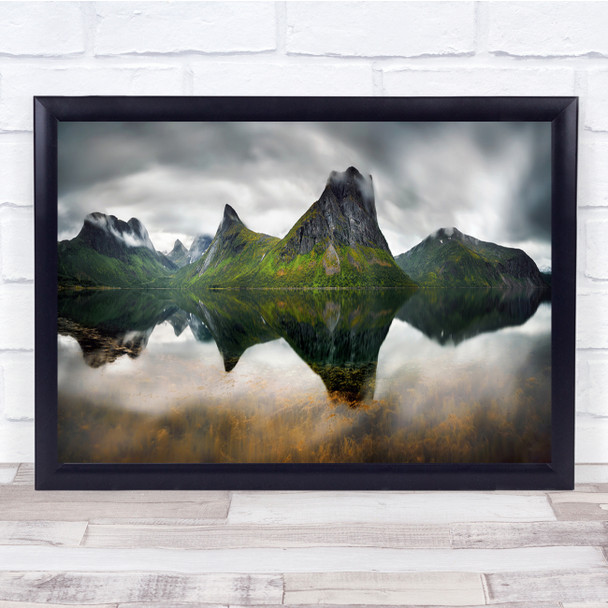 Landscape Seascape Calm Clear Water Reflection Water Wall Art Print