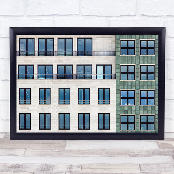 Mystery Of rectangle square windows balcony building Wall Art Print