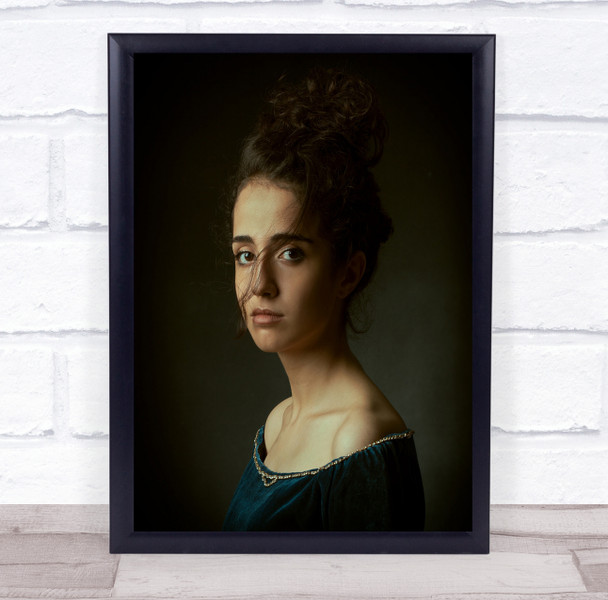 Portrait Face Model Woman Renaissance Medieval Negin Wall Art Print