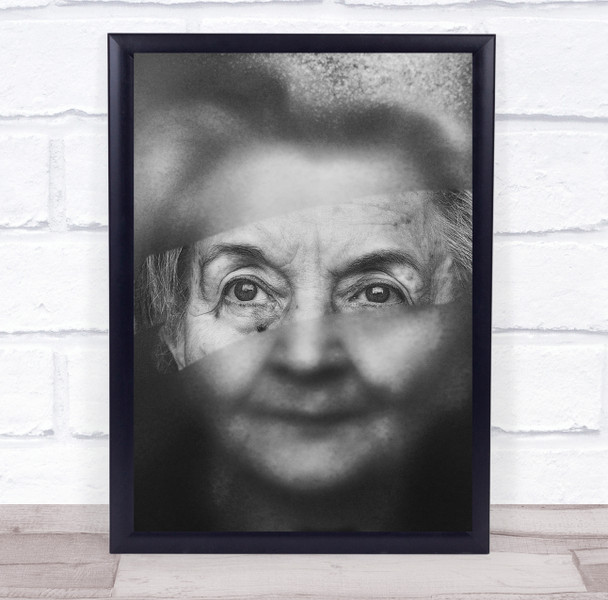 Portrait Glass Mood November Old Black And White Age Wall Art Print