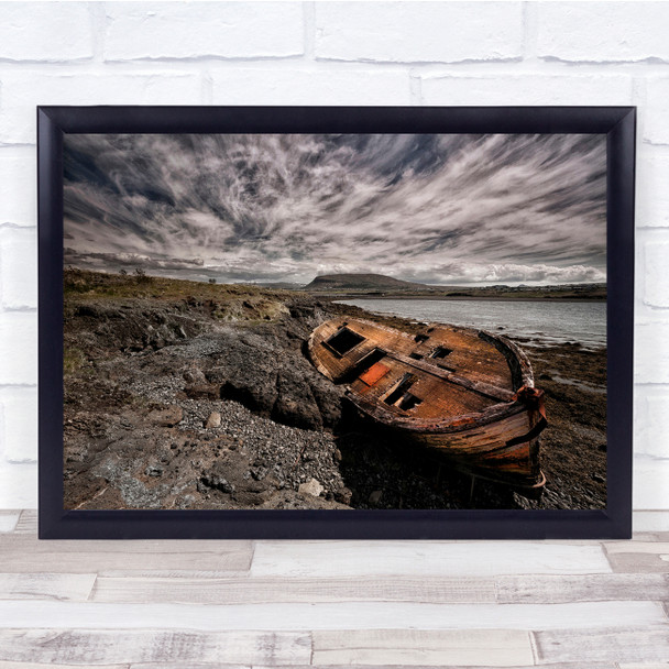 Shipwreck Old Broken Wreck Abandoned Forgotten Decay Wall Art Print