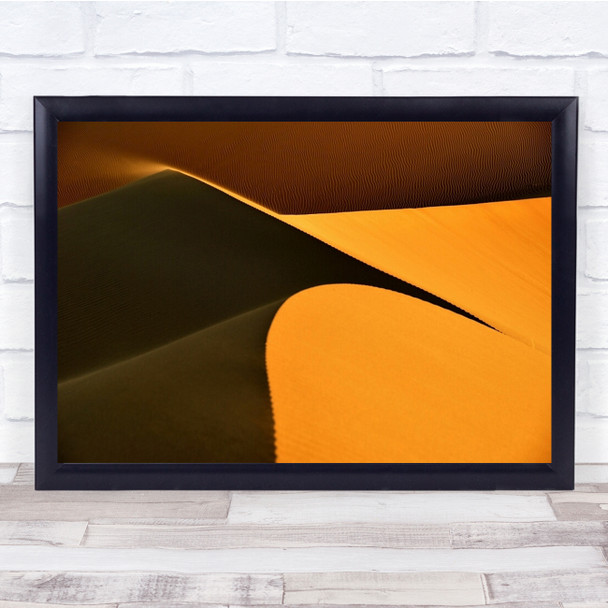 Abstract Desert Landscape Graphic Sand Yellow Dunes Wall Art Print