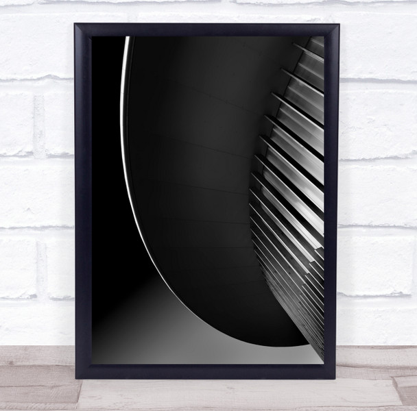 Architecture Black White Art Circle Abstract Caught Wall Art Print