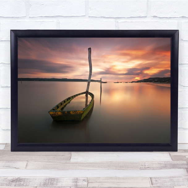 Boat Landscape Seascape Smooth Silky peaceful Still Wall Art Print