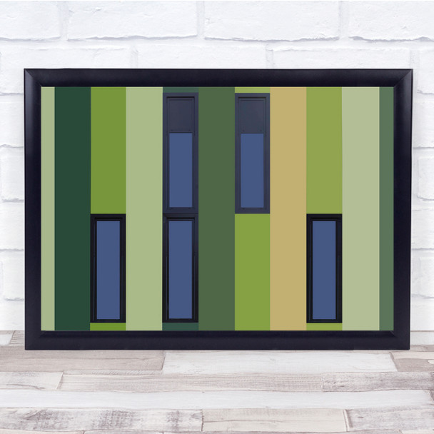 Colors Abstract Architecture Windows Green Geometry Wall Art Print