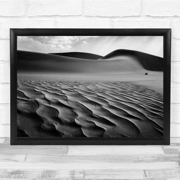 Dunes Sand Waves Ripple Desert Africa Black & White Wall Art Print