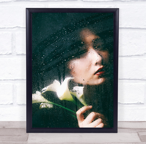 Mood Portrait Light Studio Calla Lily woman flowers Wall Art Print