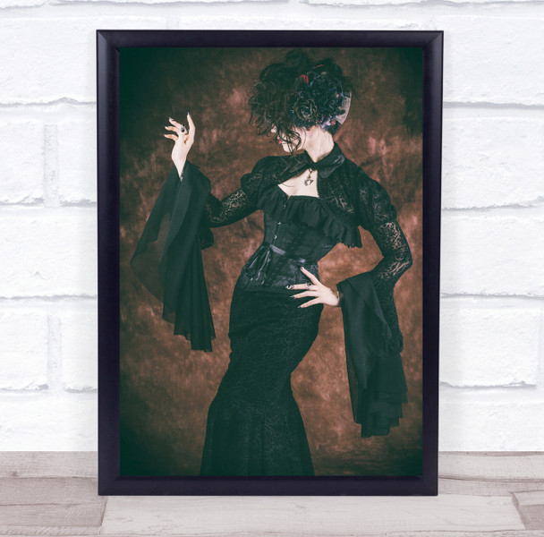 Mood Portrait Light Studio Darkness black dress hat Wall Art Print
