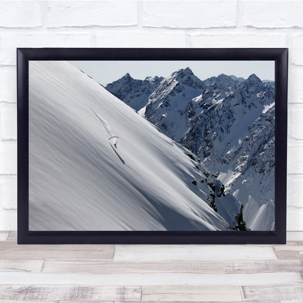 Speed riding Ski Flying Range Mont Cook New Zealand Wall Art Print