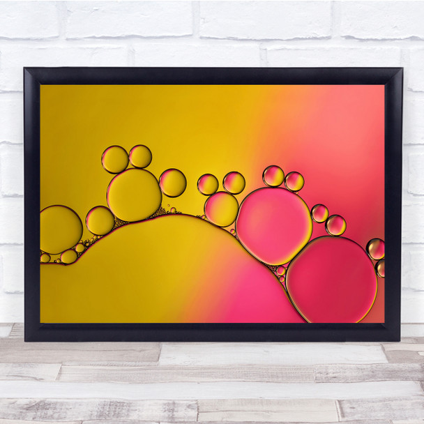 Yellow Pink Bubbles Colours Graphics Colourful Ring Wall Art Print