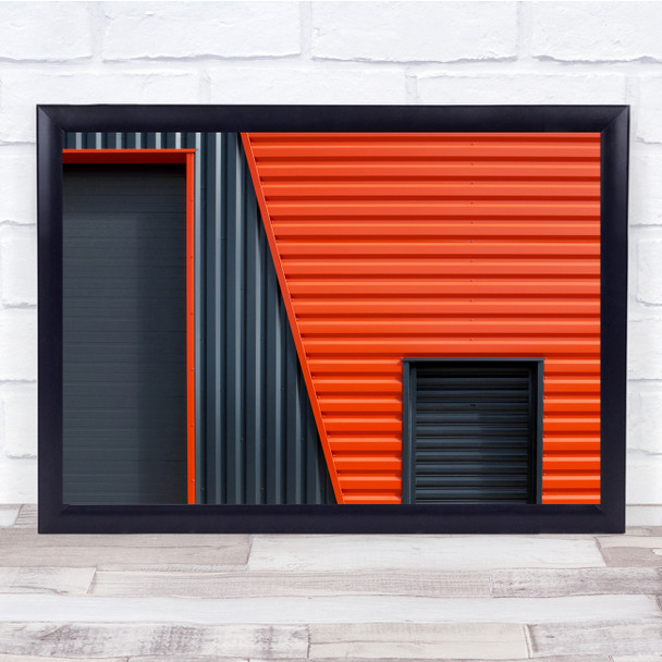 Architecture Abstract Lines Orange Geometry Shapes Wall Art Print
