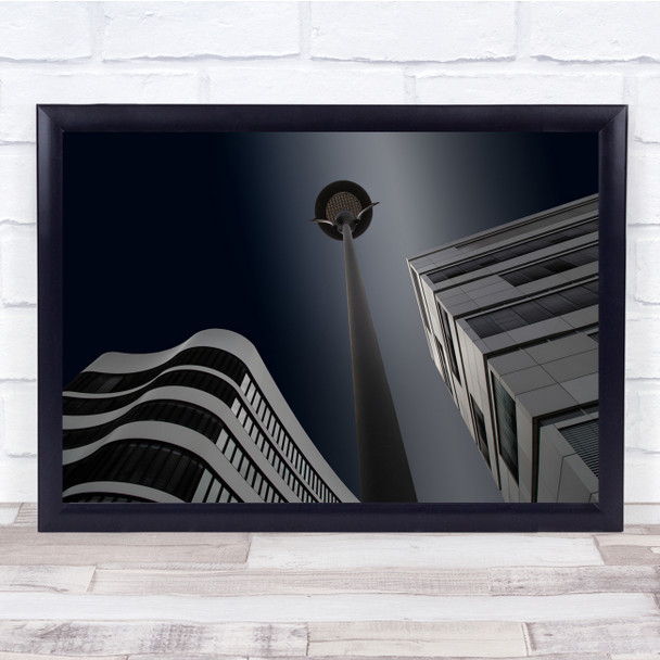 Architecture Lamp Street Light Cityscape Buildings Wall Art Print