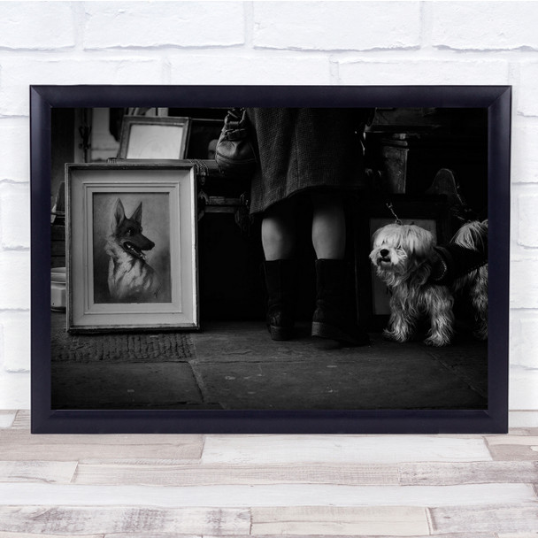 Bergamo His Friend Tom Dog Picture black and white Wall Art Print