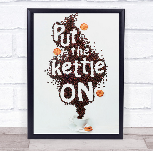 Coffee Food Text Drink Tea Characters Beans Kettle Wall Art Print