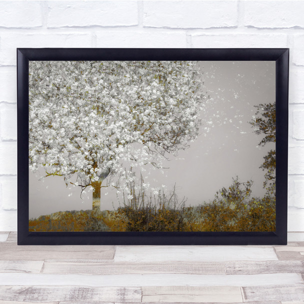 illustration Tree Spring Blossom Multiple Exposure Wall Art Print