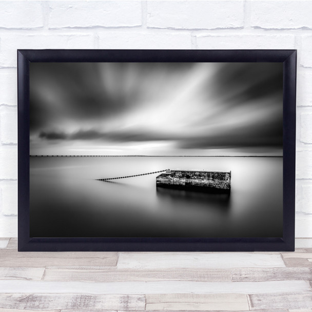 Landscape Long Exposure Black & White Smooth Water Wall Art Print