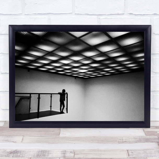 Lost In Amsterdam stair case hand rail roof lights Wall Art Print