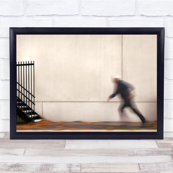 Motion Person Stair Landscape Long Exposure Blurry Wall Art Print